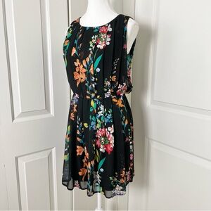Atmosphere Floral A-line Dress-Black-Women US Size Small